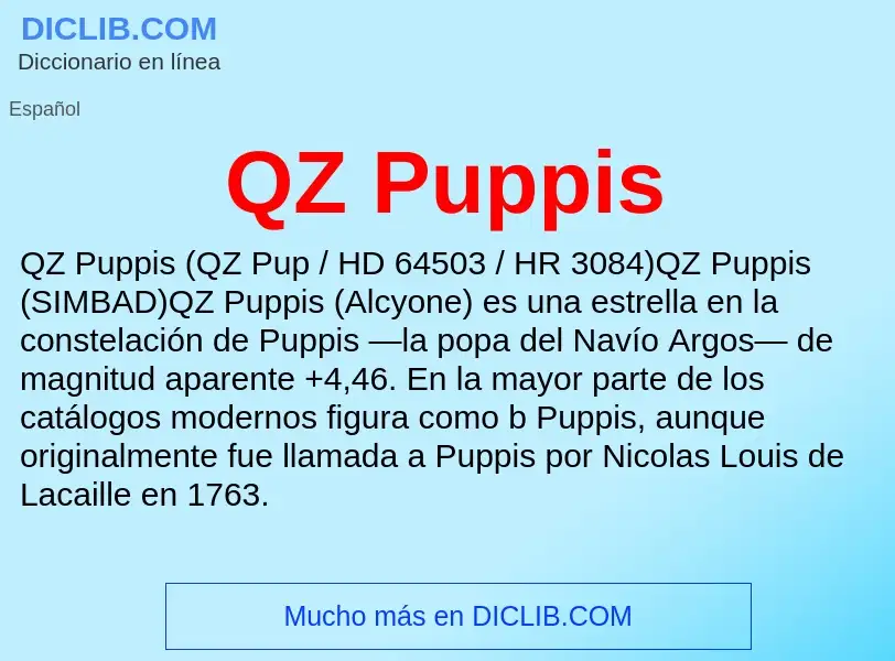 ¿Qué es QZ Puppis? - significado y definición