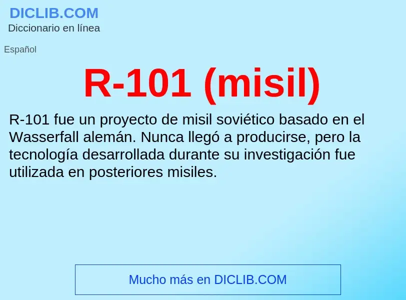 Wat is R-101 (misil) - definition