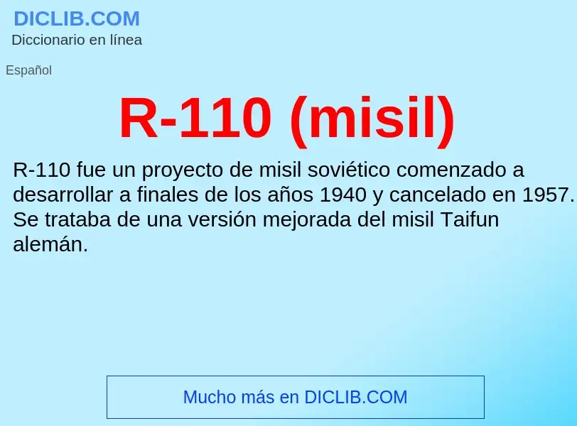 Wat is R-110 (misil) - definition