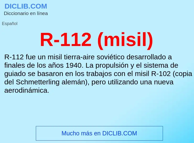 Τι είναι R-112 (misil) - ορισμός