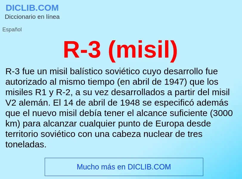 Wat is R-3 (misil) - definition