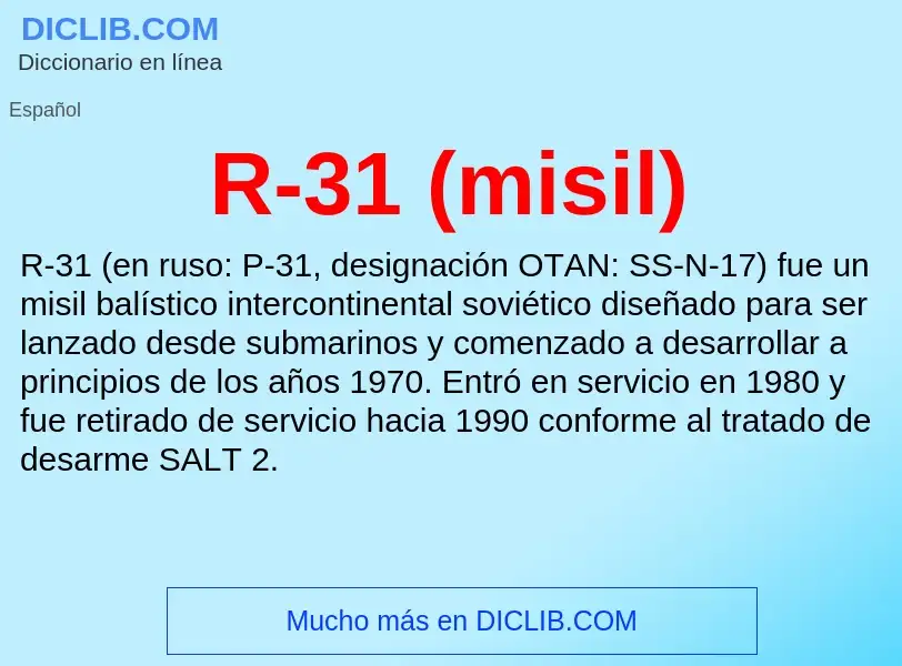 Wat is R-31 (misil) - definition