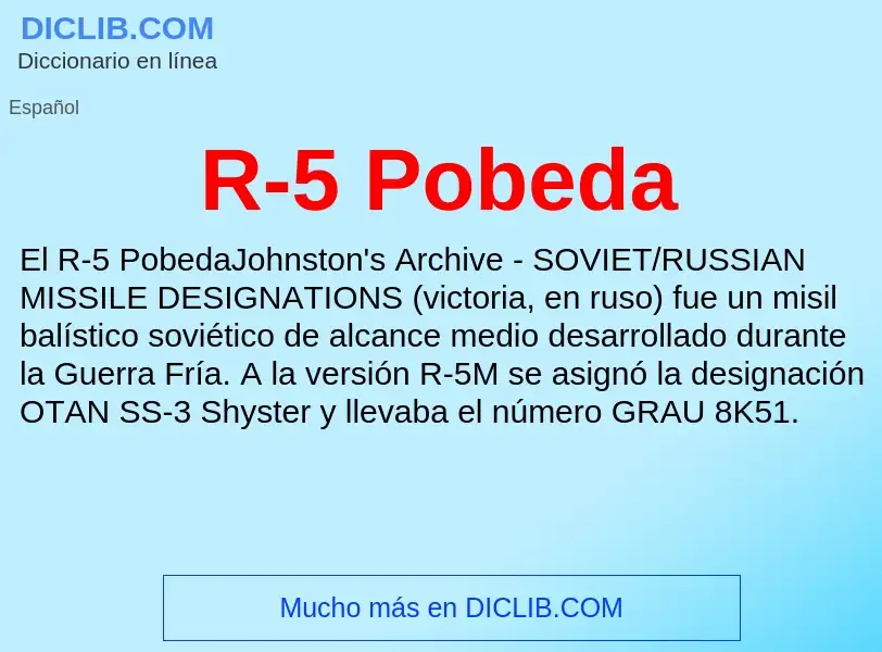 Wat is R-5 Pobeda - definition