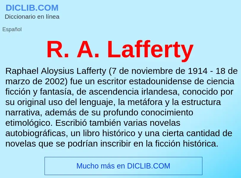 Wat is R. A. Lafferty - definition