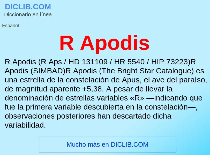 Wat is R Apodis - definition