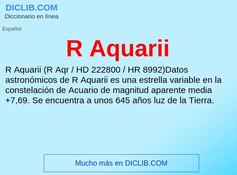 Wat is R Aquarii - definition