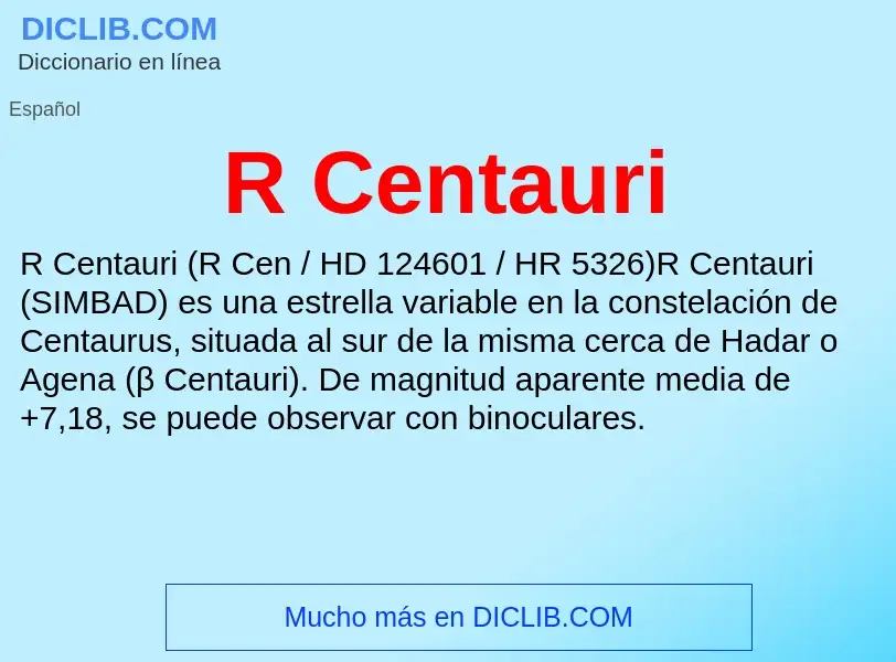 Wat is R Centauri - definition