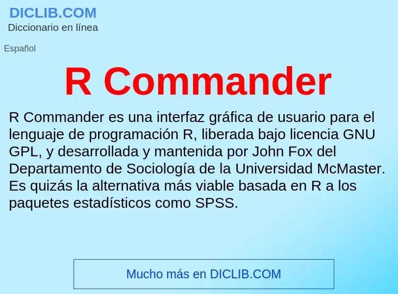 Wat is R Commander - definition