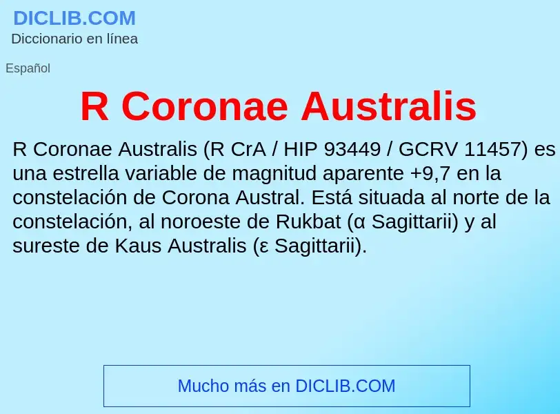 Wat is R Coronae Australis - definition