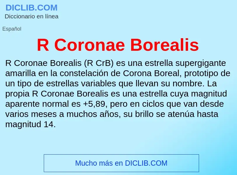 Wat is R Coronae Borealis - definition