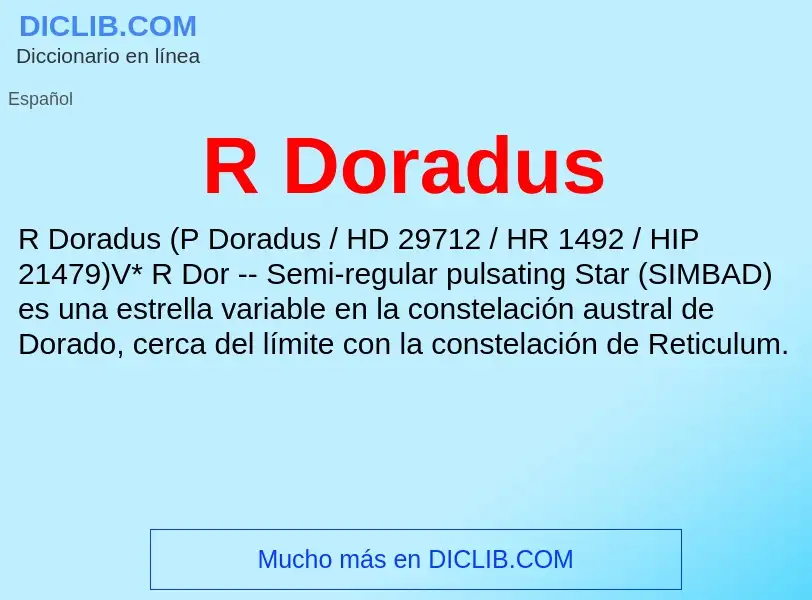 Wat is R Doradus - definition