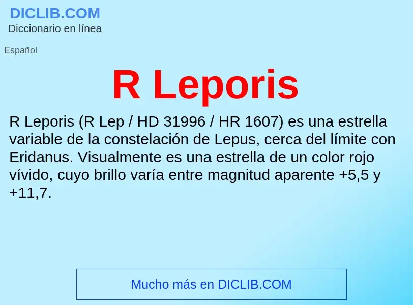 Wat is R Leporis - definition