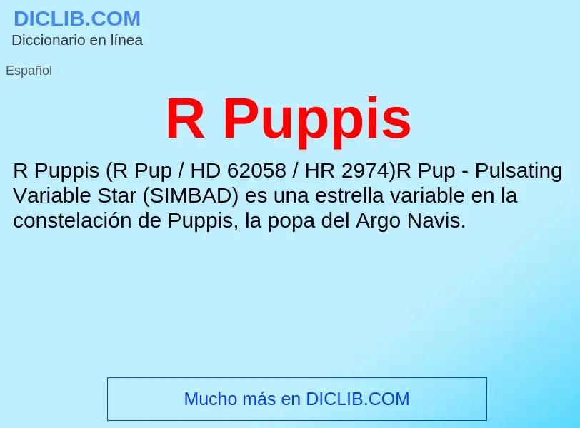 Wat is R Puppis - definition