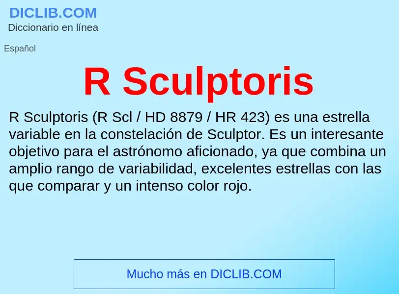 Wat is R Sculptoris - definition