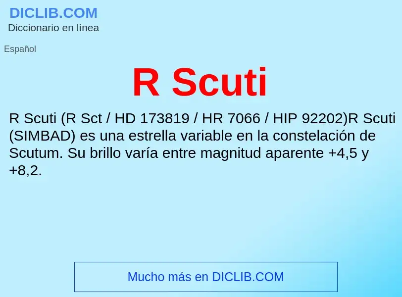 Wat is R Scuti - definition