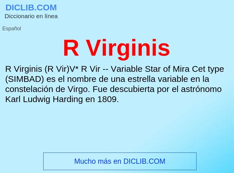 ¿Qué es R Virginis? - significado y definición