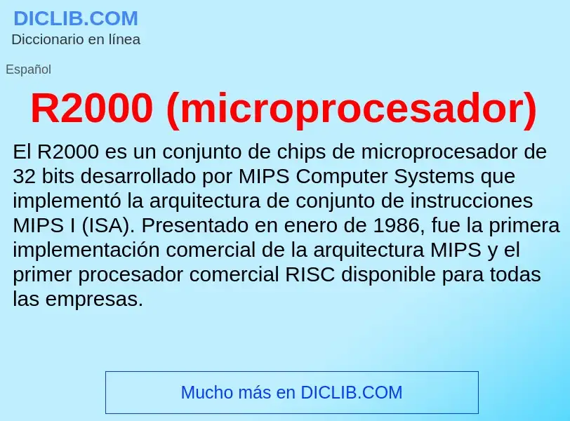 Wat is R2000 (microprocesador) - definition