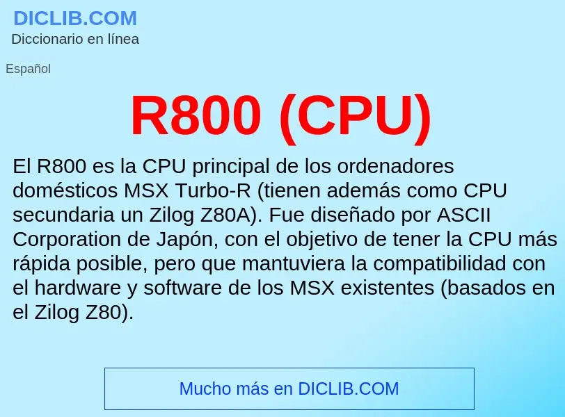 Wat is R800 (CPU) - definition