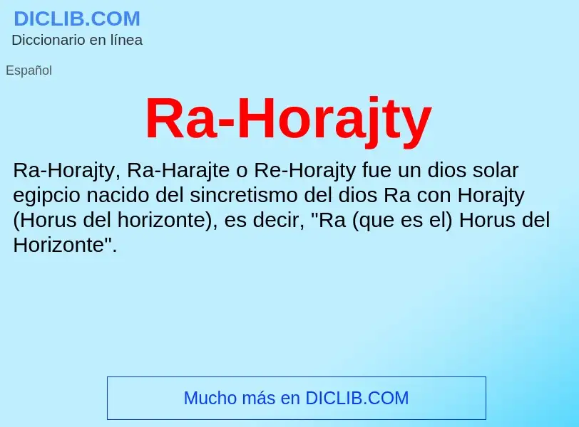 Wat is Ra-Horajty - definition