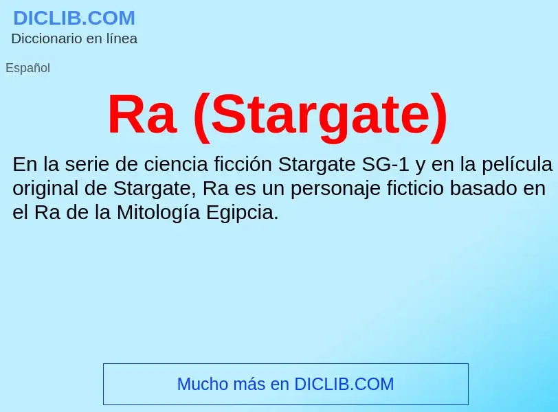 Wat is Ra (Stargate) - definition