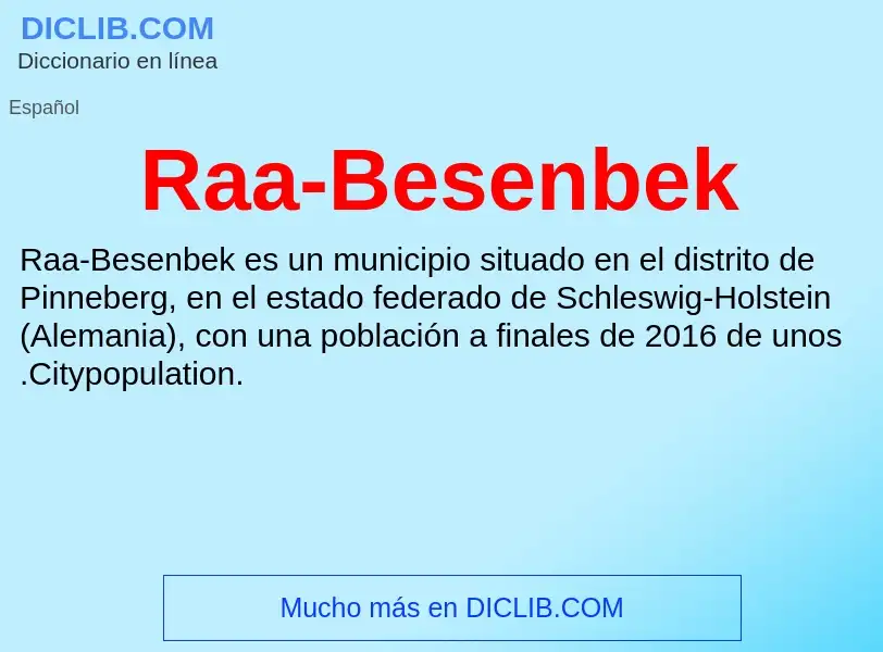 ¿Qué es Raa-Besenbek? - significado y definición