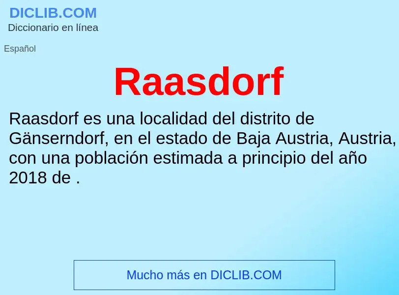 ¿Qué es Raasdorf? - significado y definición