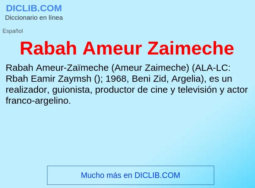 Что такое Rabah Ameur Zaimeche - определение