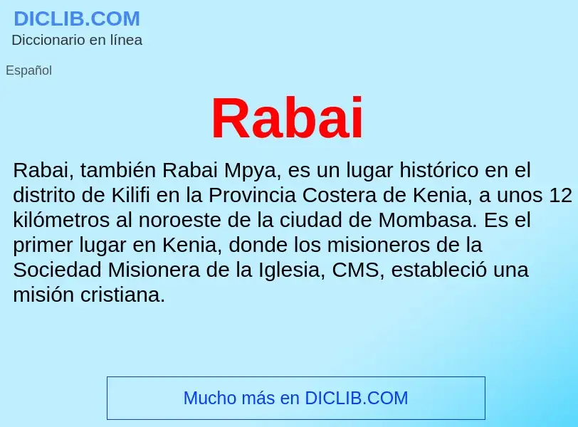 ¿Qué es Rabai? - significado y definición