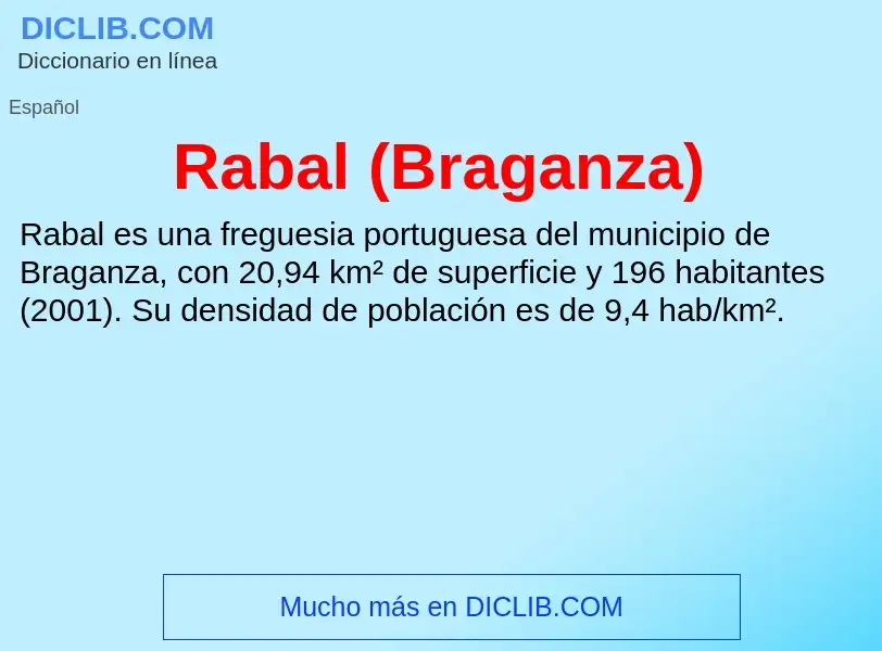 ¿Qué es Rabal (Braganza)? - significado y definición