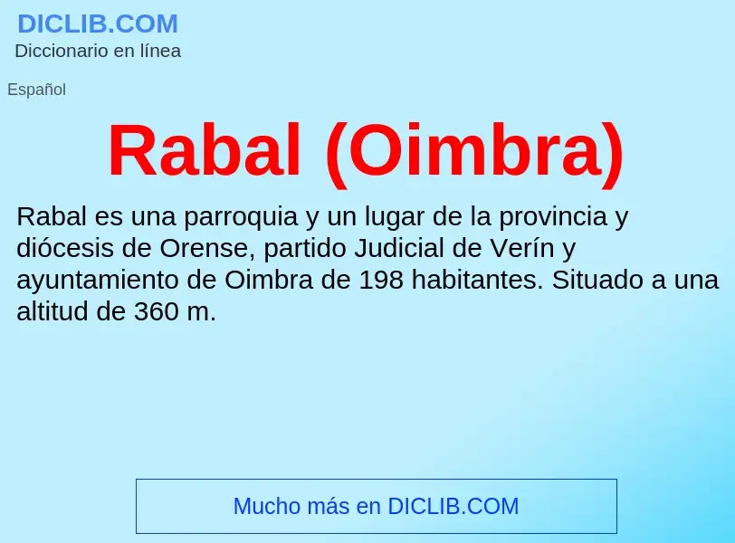 ¿Qué es Rabal (Oimbra)? - significado y definición