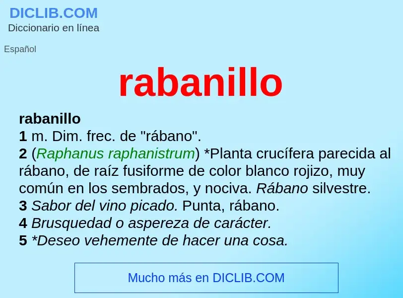 ¿Qué es rabanillo? - significado y definición