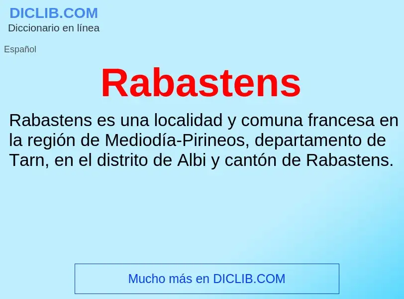 ¿Qué es Rabastens? - significado y definición