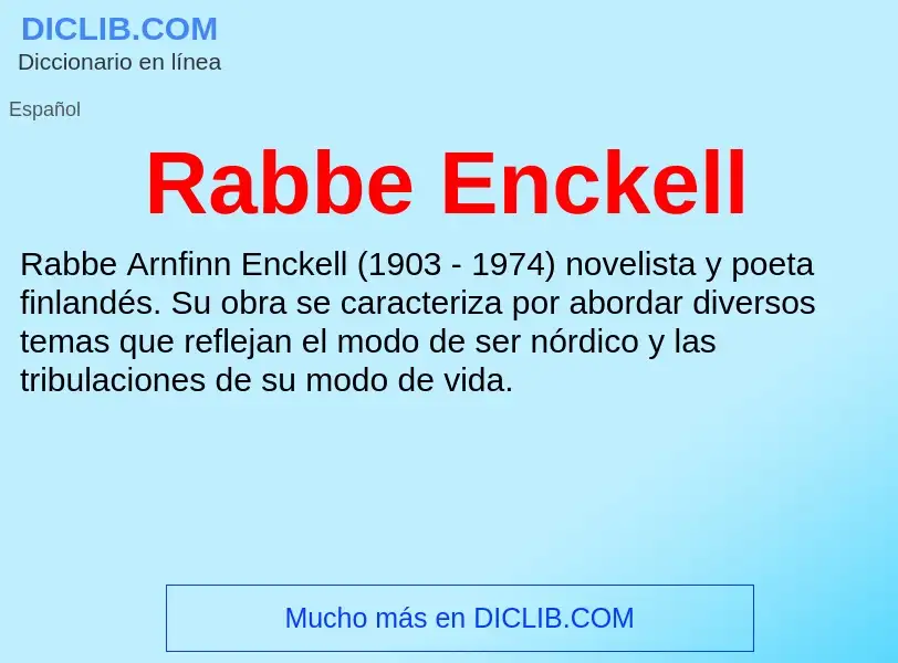 ¿Qué es Rabbe Enckell? - significado y definición