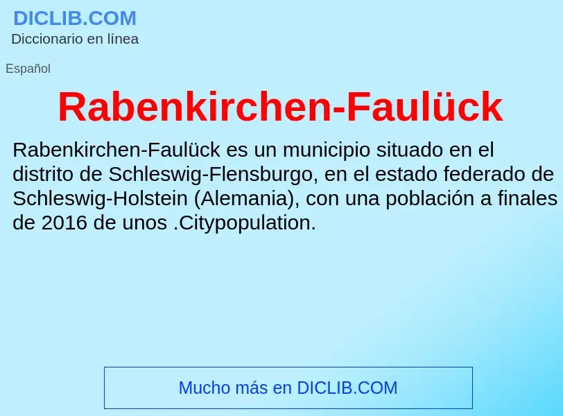 Что такое Rabenkirchen-Faulück - определение