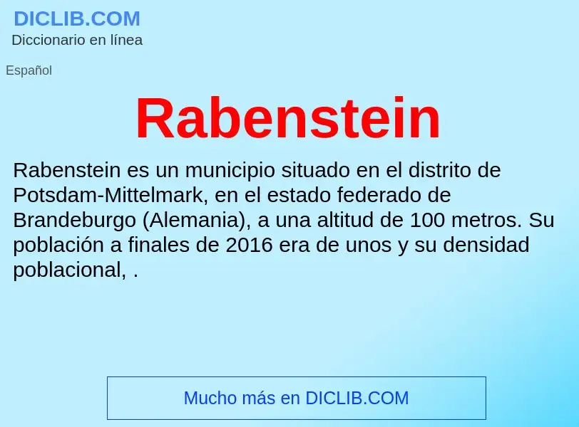 Что такое Rabenstein - определение