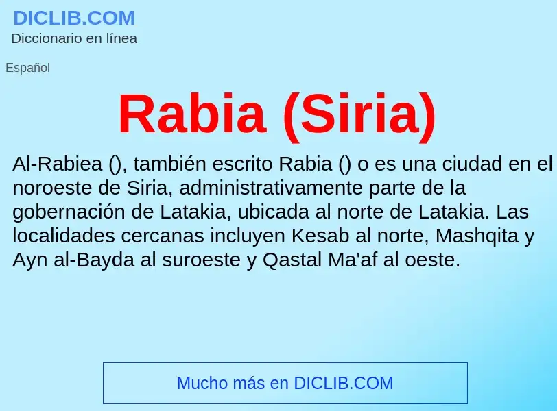 Что такое Rabia (Siria) - определение