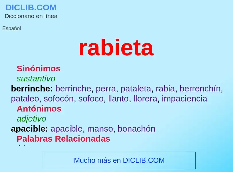 ¿Qué es rabieta? - significado y definición