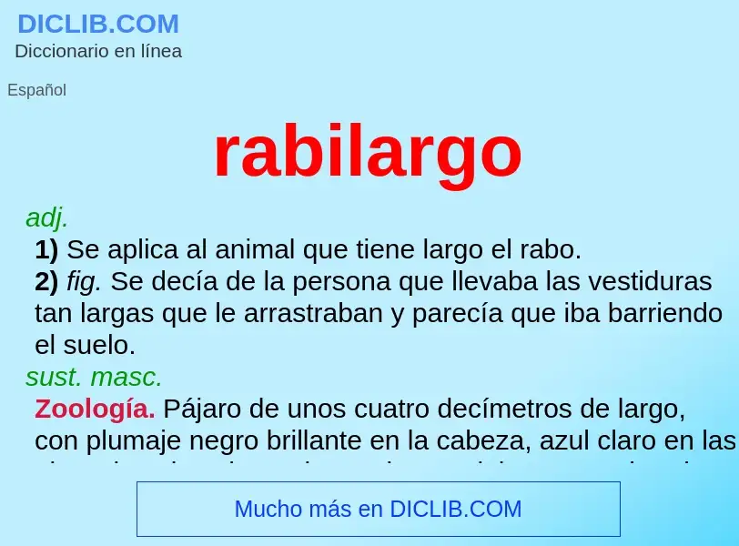 ¿Qué es rabilargo? - significado y definición