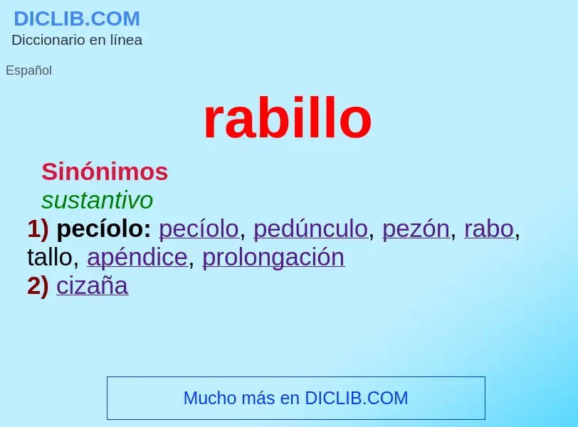 O que é rabillo - definição, significado, conceito