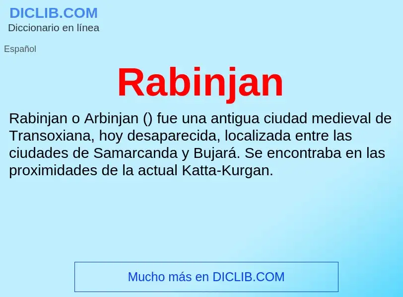 ¿Qué es Rabinjan? - significado y definición