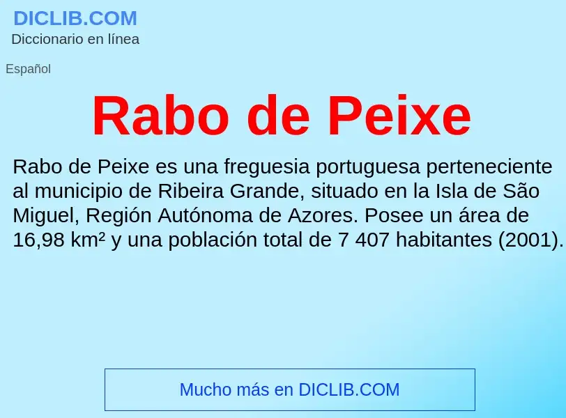 ¿Qué es Rabo de Peixe? - significado y definición