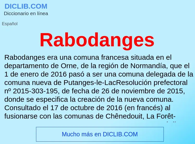 ¿Qué es Rabodanges? - significado y definición