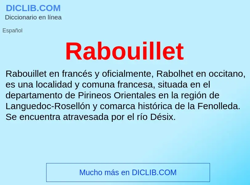 Что такое Rabouillet - определение