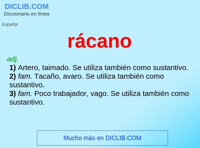 Wat is rácano - definition