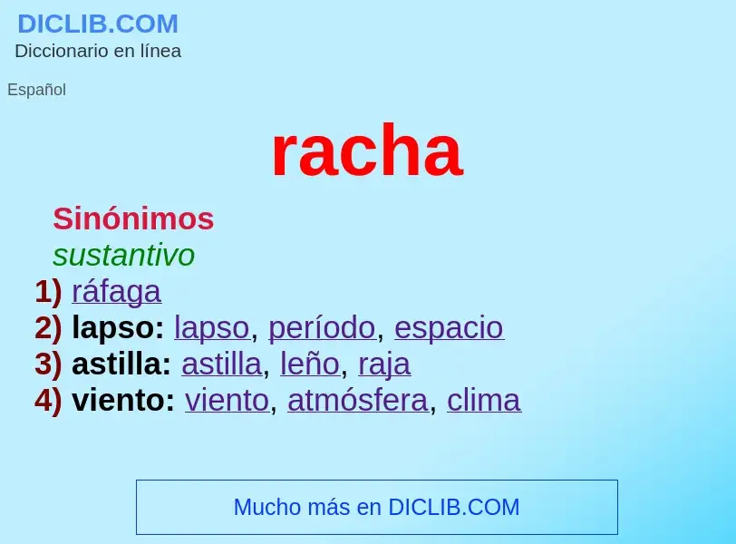 ¿Qué es racha? - significado y definición