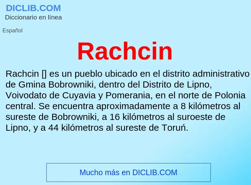 ¿Qué es Rachcin? - significado y definición