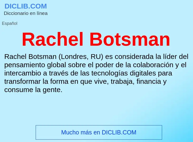 ¿Qué es Rachel Botsman? - significado y definición