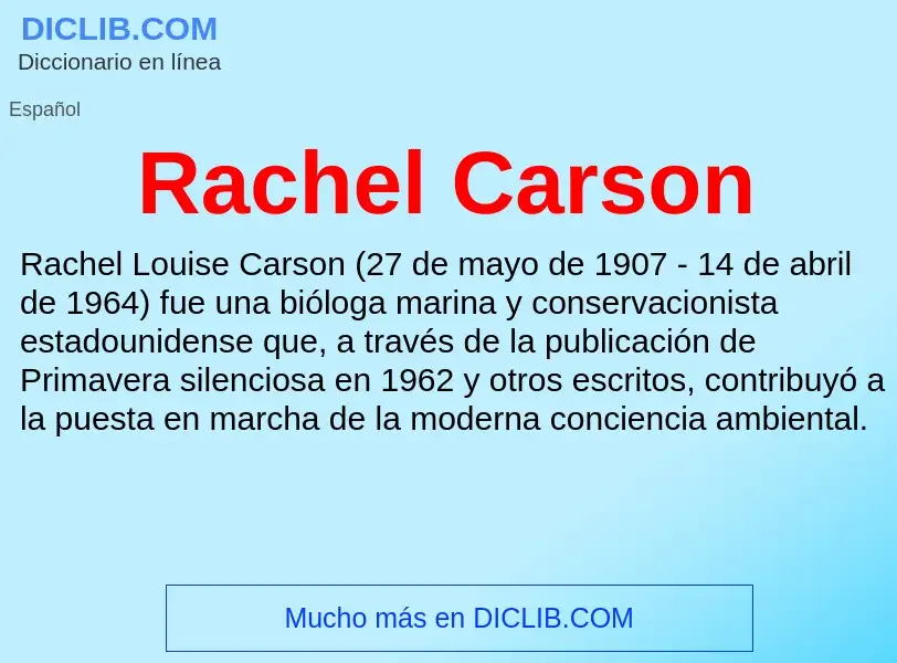 ¿Qué es Rachel Carson? - significado y definición