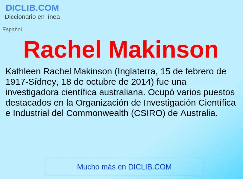 ¿Qué es Rachel Makinson? - significado y definición