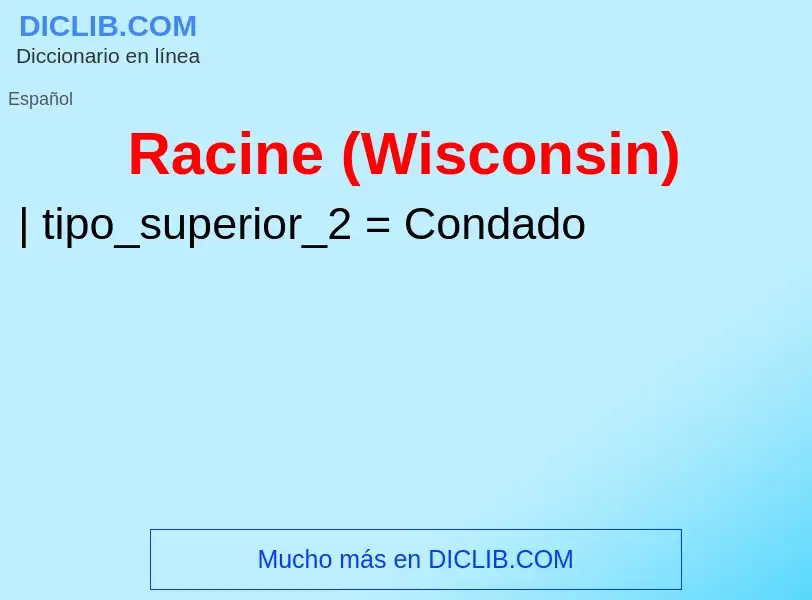 ¿Qué es Racine (Wisconsin)? - significado y definición